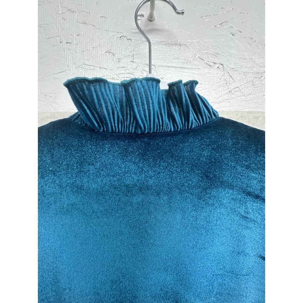 Vintage Robe Helen Of Troy Womens M Velvet Velour Teal Belted Grannycore - Picture 12 of 13